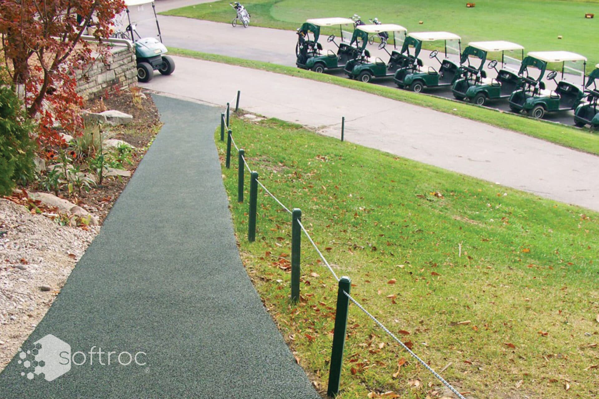 Colorful Softroc rubber walking trail surface