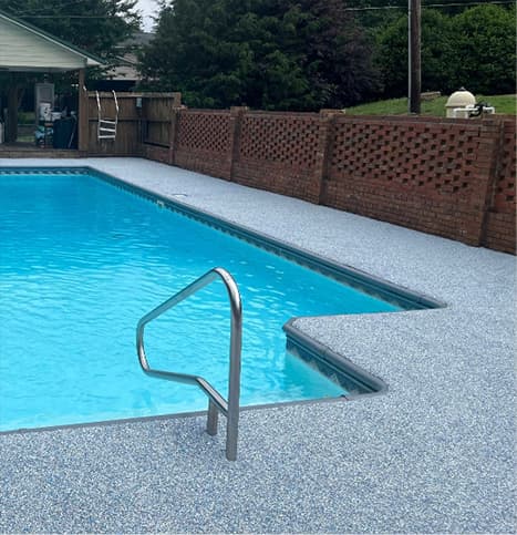 Colorful Softroc pool deck surface