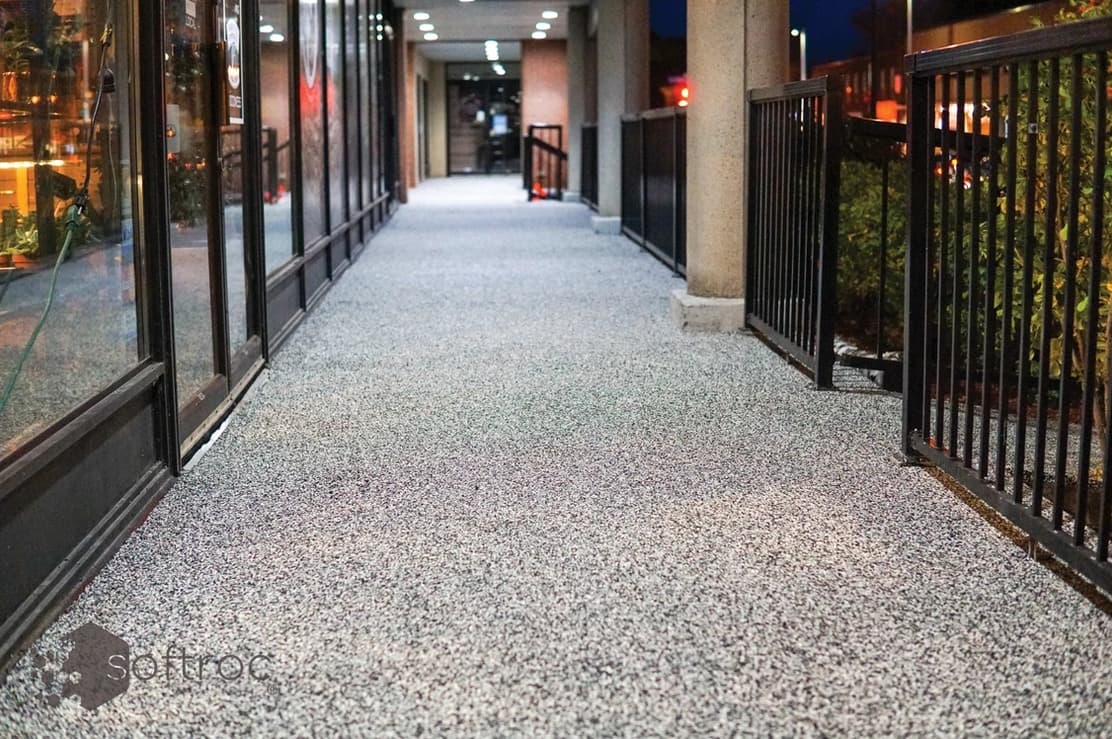 Commercial walkway with Softroc flooring