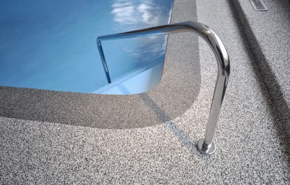 Softroc pool deck rubber surface close-up