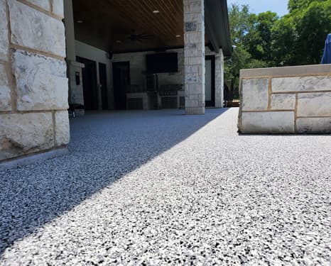 Nickel-colored Softroc patio surface