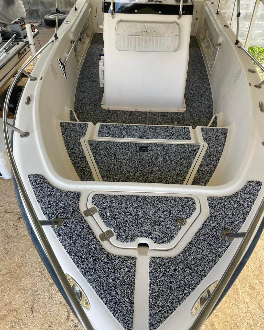 Softroc rubber boat deck installation after
