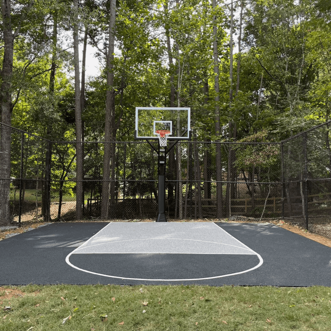 Softroc residential basketball court installation