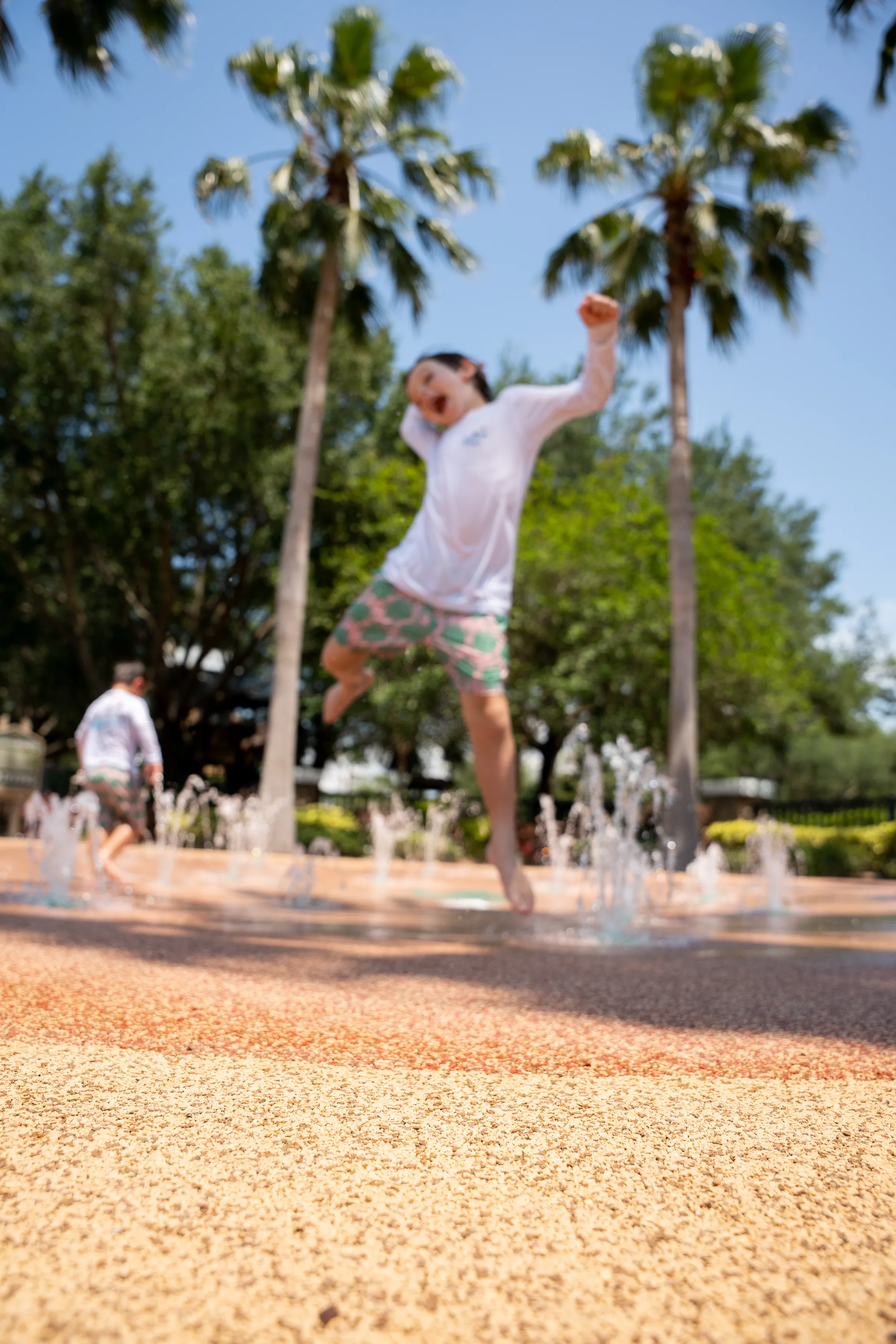 Ocala splash pad with colorful Softroc rubber surfacing