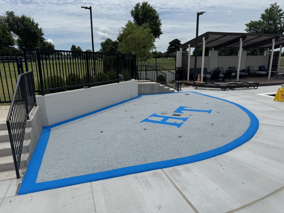 Softroc commercial splash pad installation