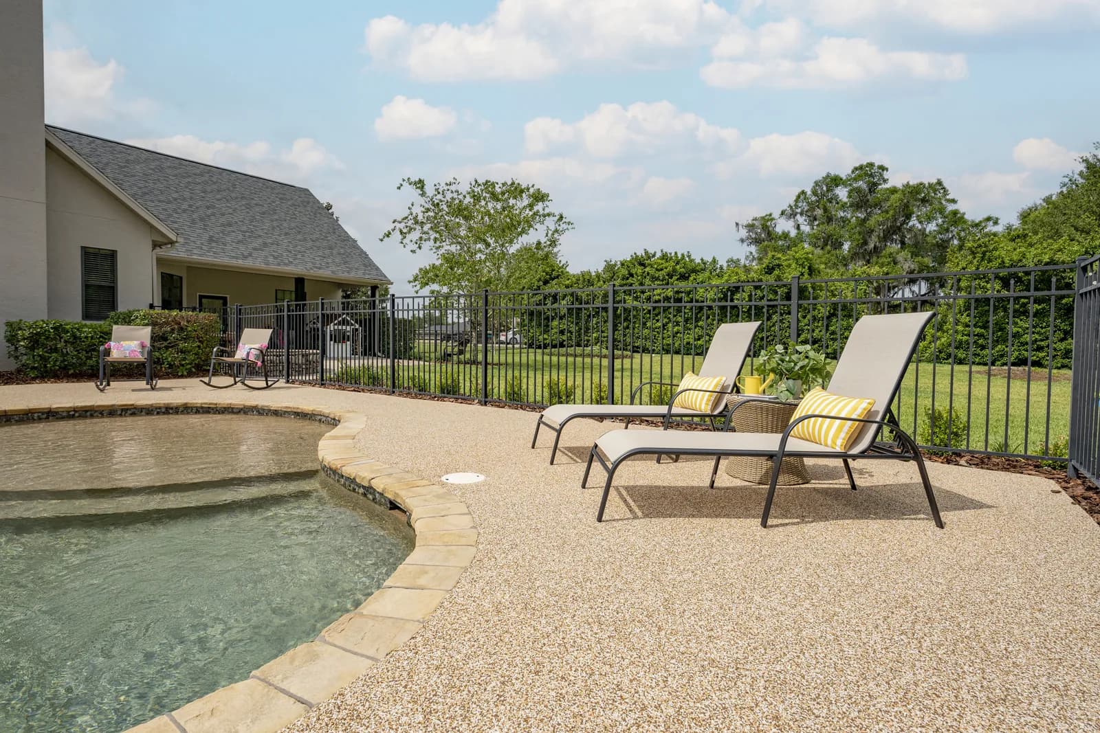 Softroc rubber surfacing on a pool deck