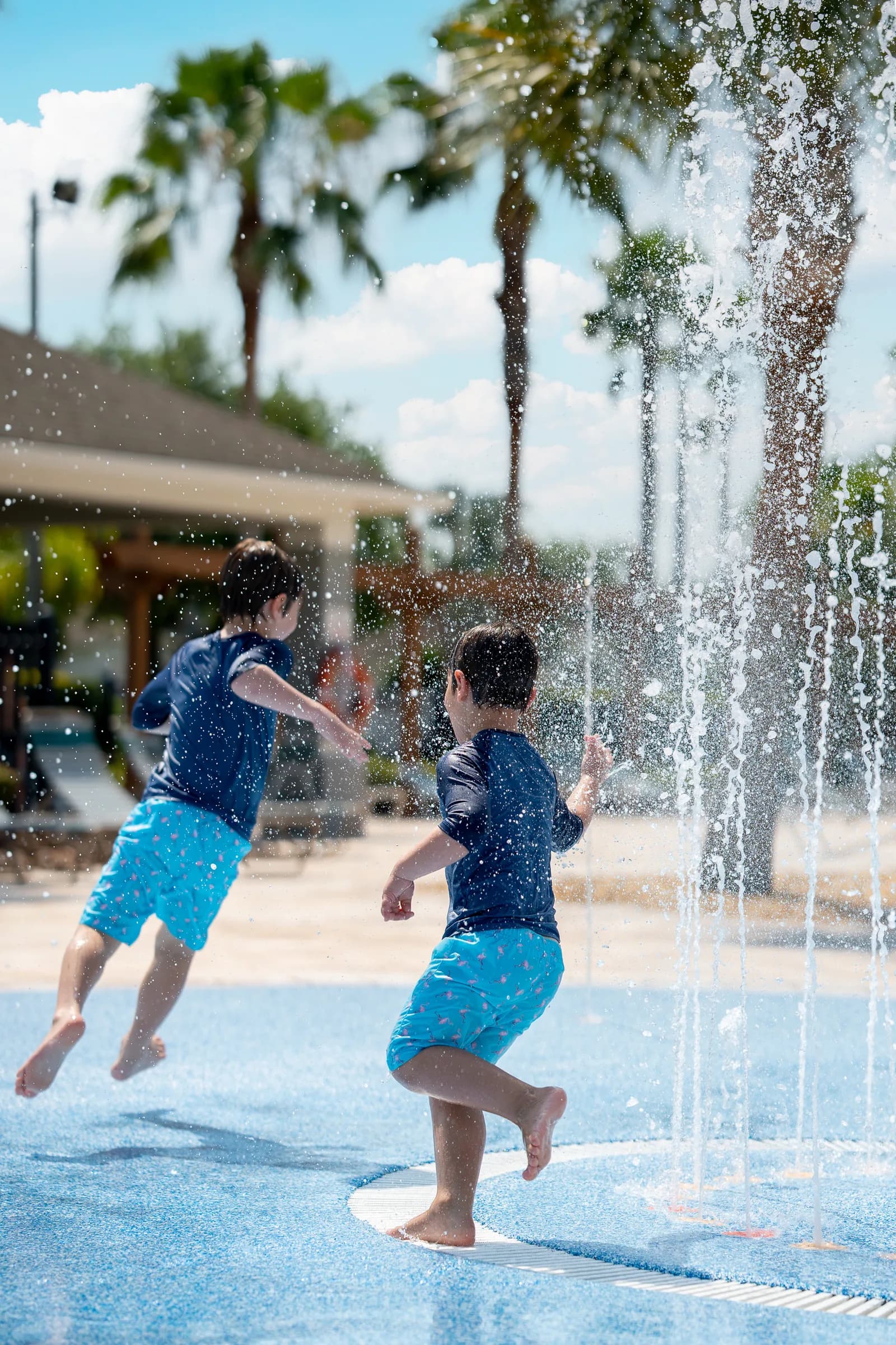 Softroc rubber surfacing on a splash pad