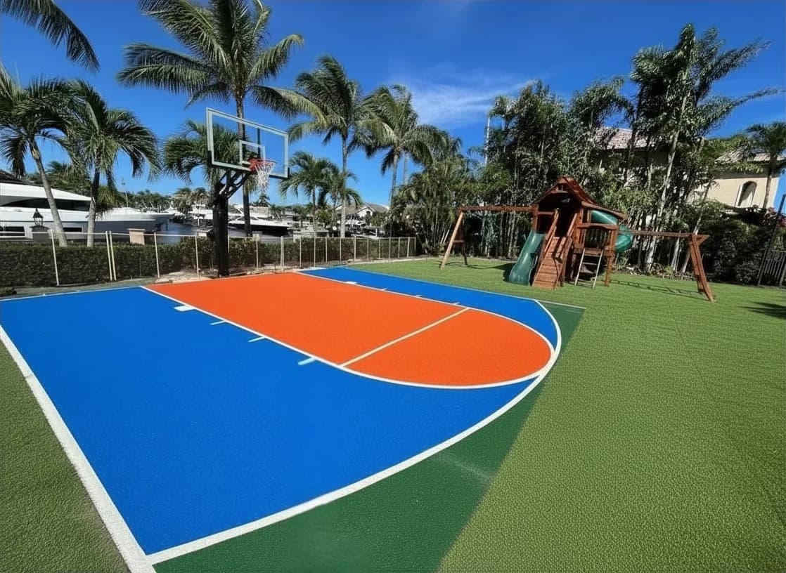 Softroc rubber surfacing on a sports court