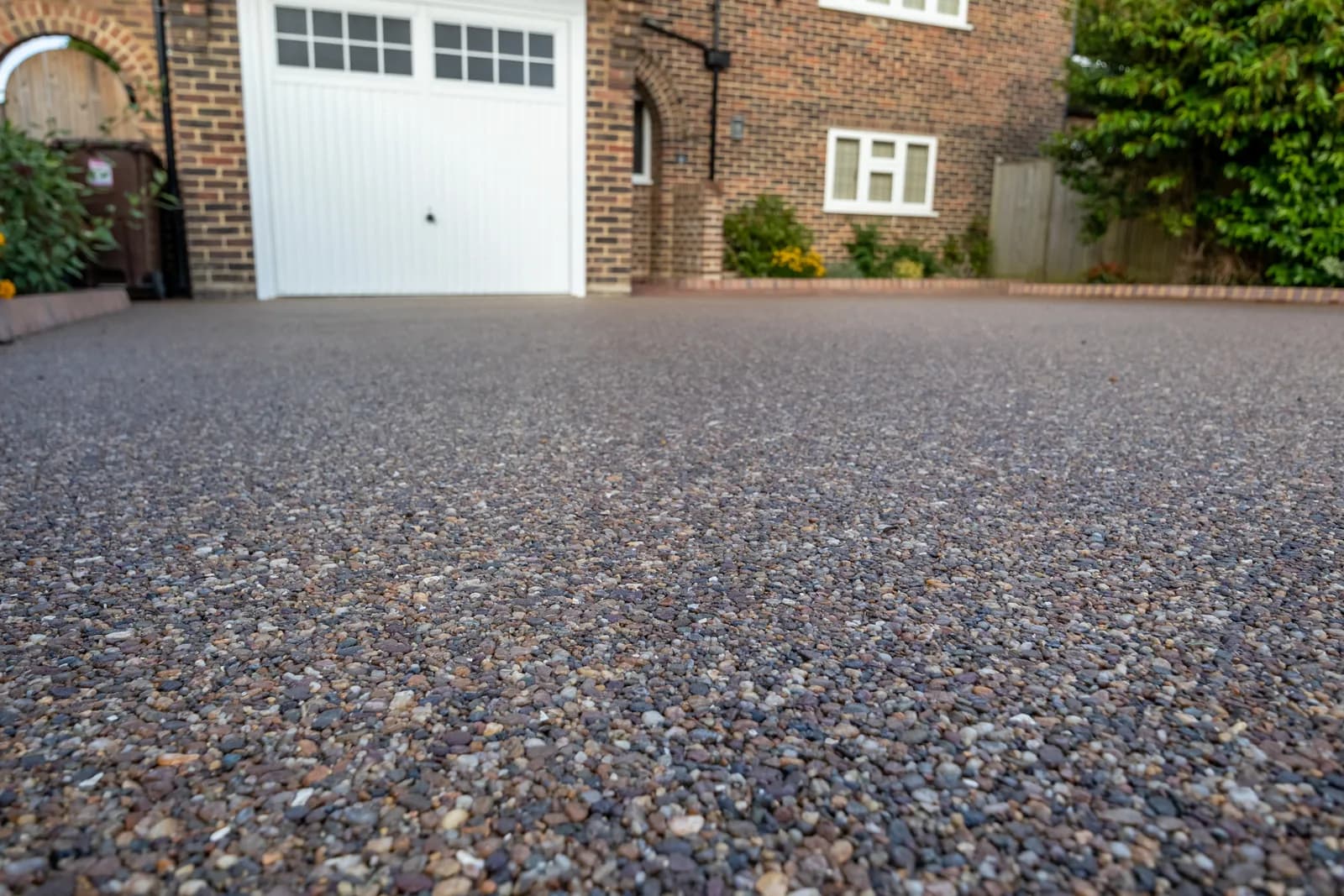 Stone-style surfacing on a driveway