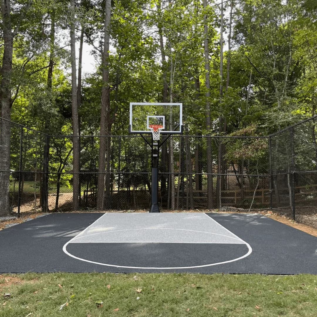 Basketball court rubber surfacing