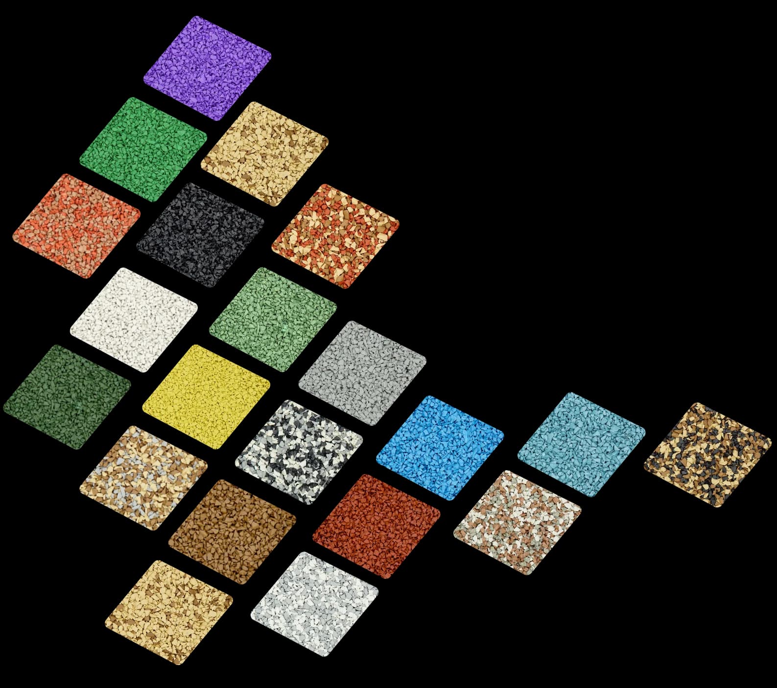 Rubber surfacing color samples