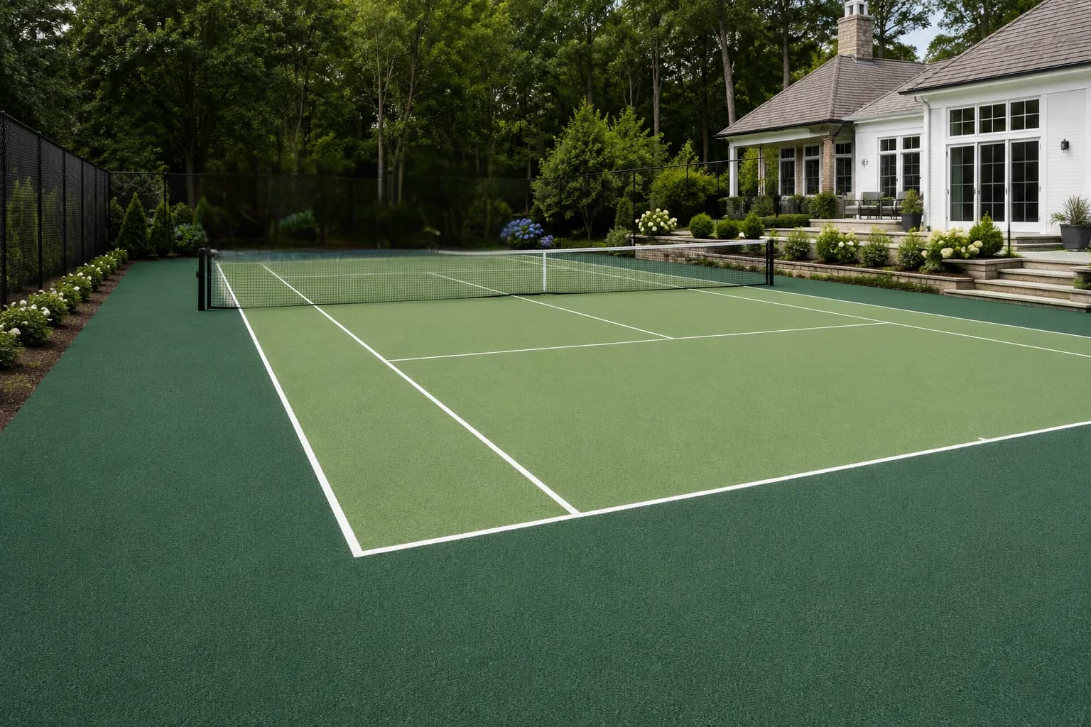 Softroc residential tennis court installation